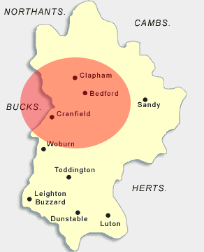 Driving lessons in Bedfordshire Map