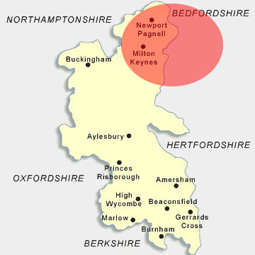 Driving lessons in Buckinghamshire Map